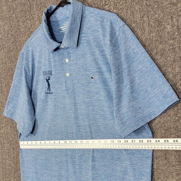 Vineyard Vines Performance Golf Polo Shirt Mens Large Heather Blue Short Sleeve - Picture 5 of 13